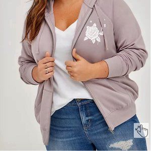 NIP - Torrid - Purple skull zip up hoodie - Sz. 0